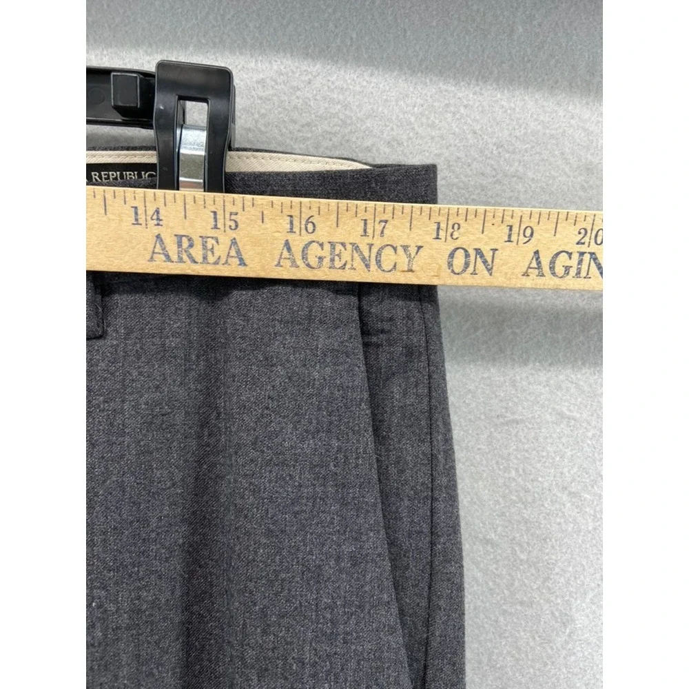 Banana Republic Dress Pants Mens 34x32 Grey Tailored Slim Fit Wool Career Office